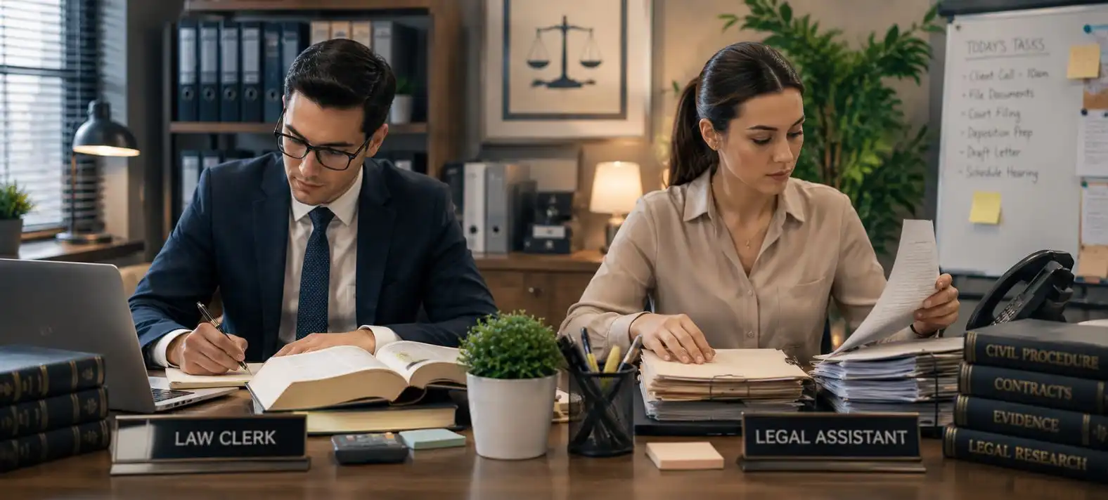 Law Clerk And A Legal Assistant